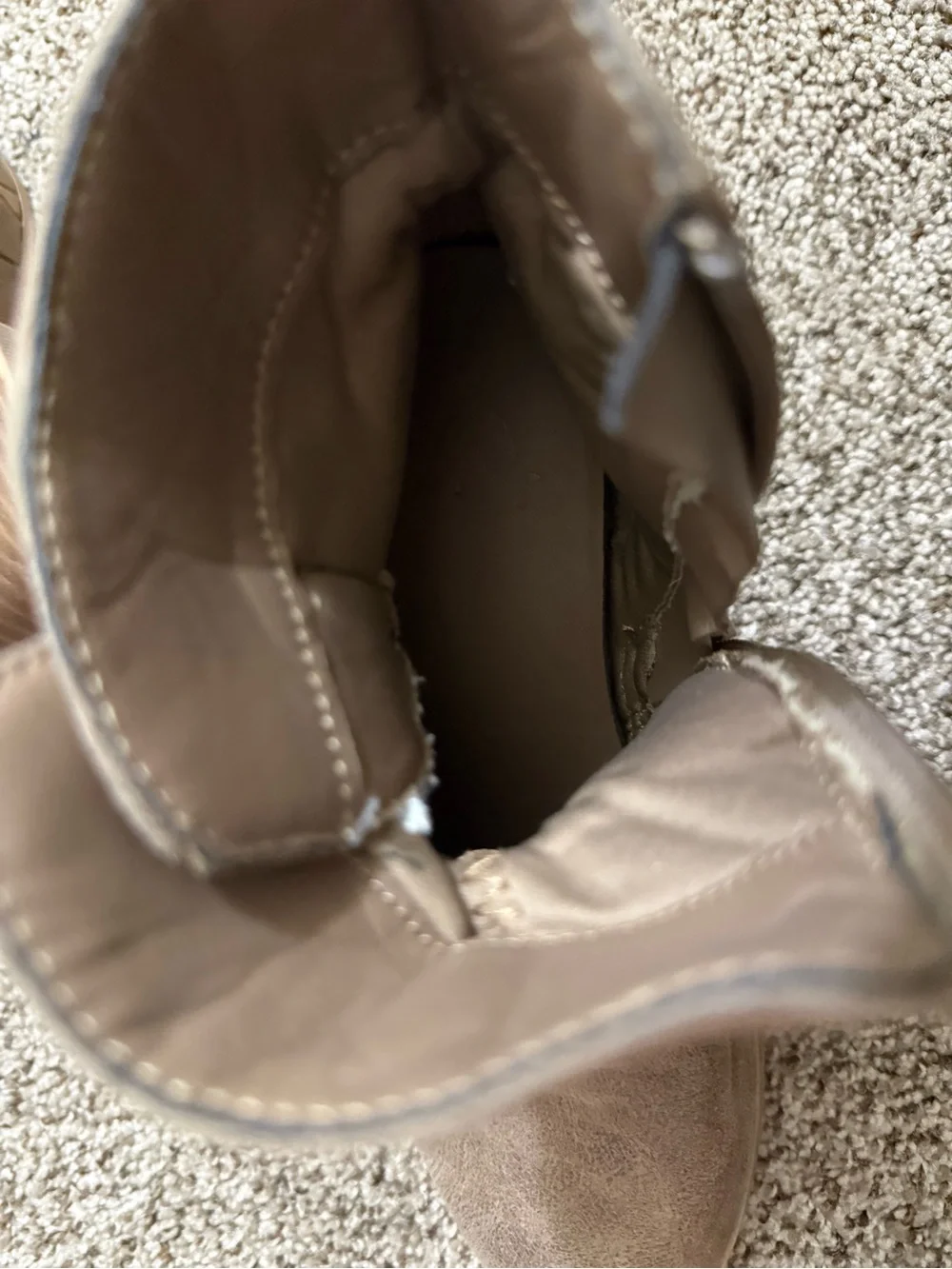 Justice Taupe Suede-Look Studded Ankle Booties